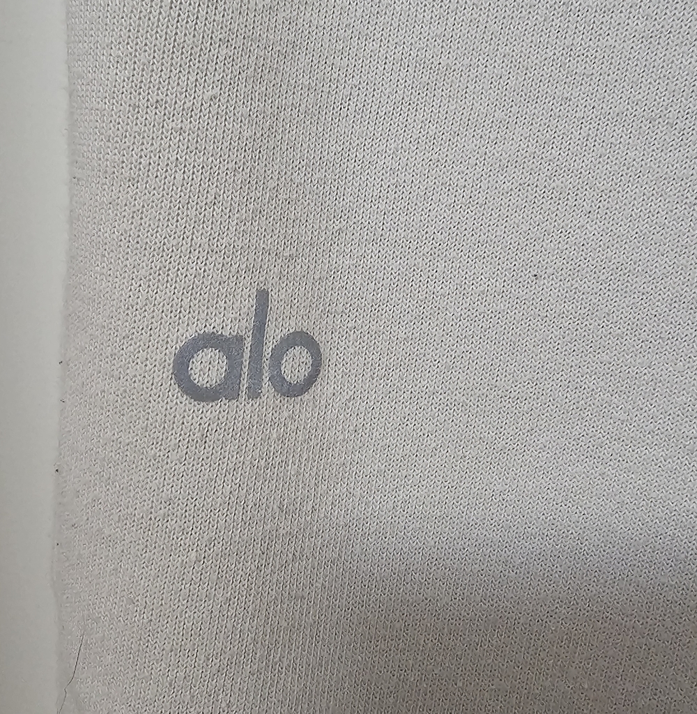 Unisex Alo Yoga Fleece Jogger Sweatpants Cream Beige Size L/G Lounge Athleisure - Picture 3 of 6